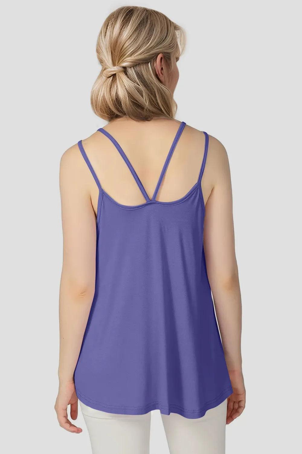 Basic Bae Bamboo Scoop Neck Double Spaghetti Straps Cami - Which Mark
