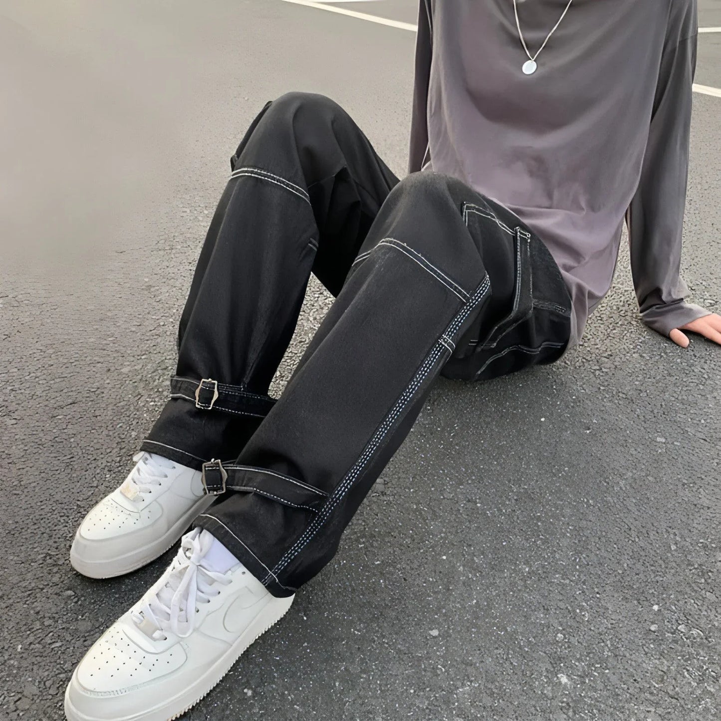 UrbanEase™ Men Wide Leg Jeans Hip Hop Casual - Which Mark