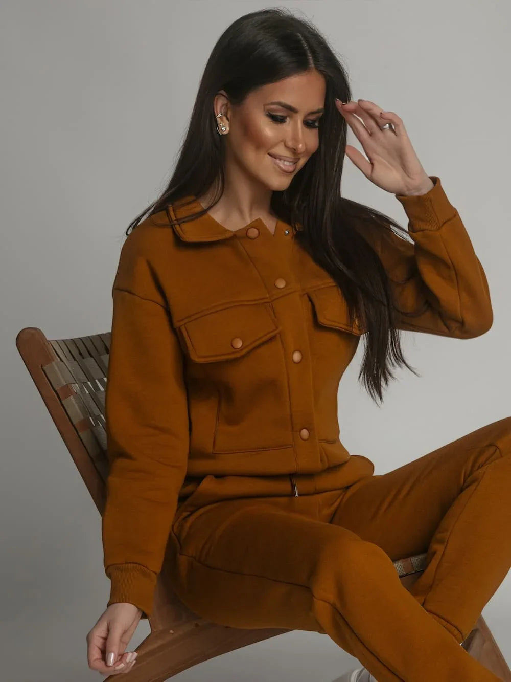 Warm women's set katana sweatpants caramel FI760 - Which Mark