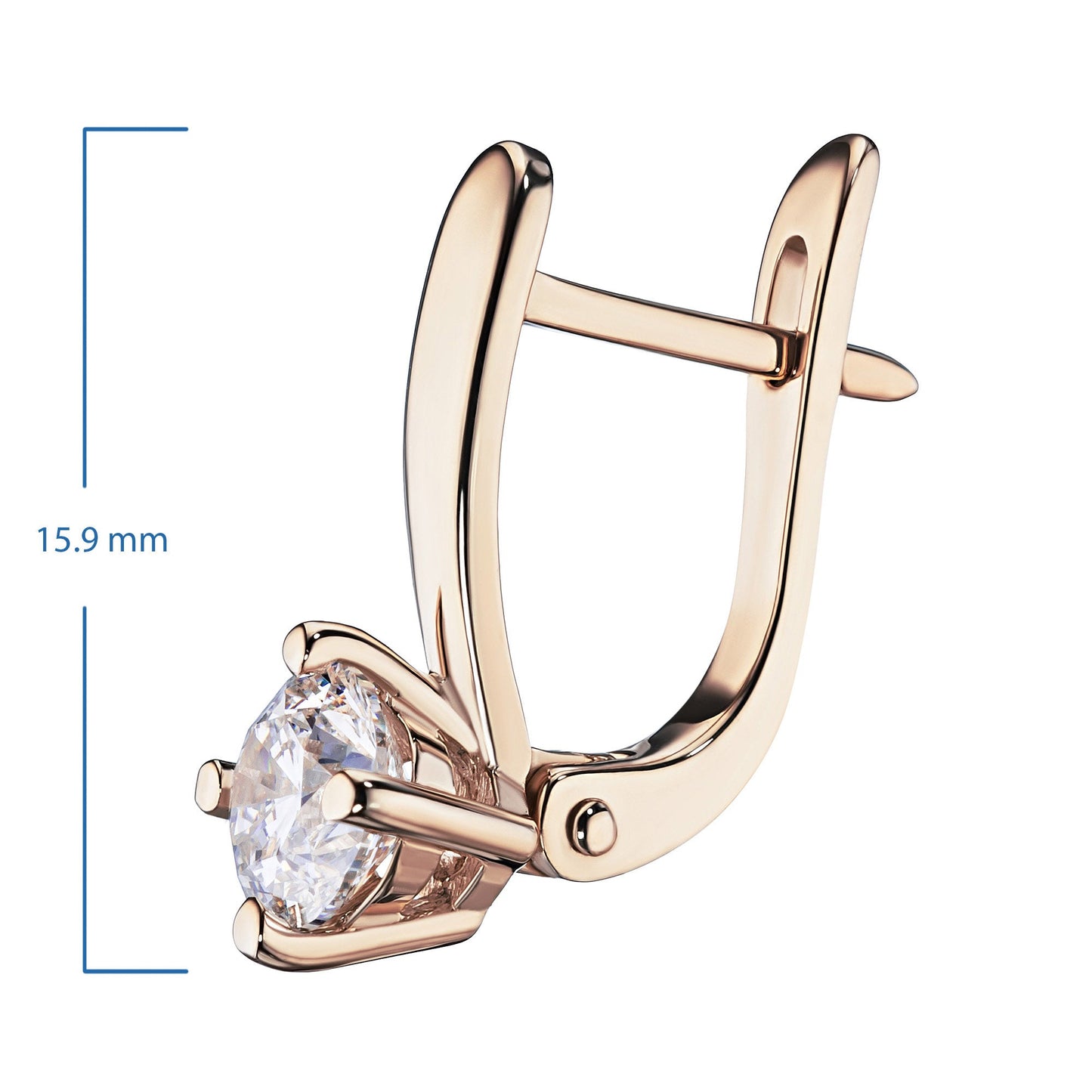 14K Rose Gold Earrings with 2 Round-Cut Lab-Created Diamonds 1.02 - Which Mark