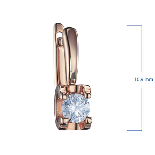 14K Rose Gold Earrings with 2 Round-Cut Lab-Created Diamonds 1.16 - Which Mark