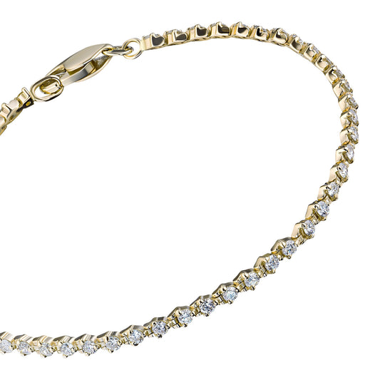 14K Yellow Gold Bracelet with 58 Round-Cut Lab-Created Diamonds 2.022 - Which Mark