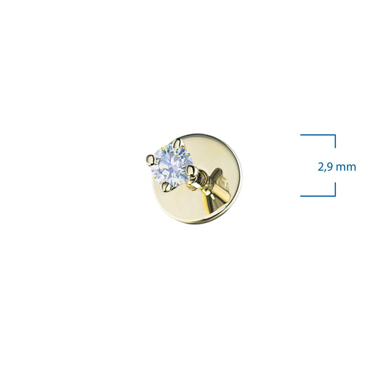 14K Yellow Gold Earring Studs with 2 Round-Cut Lab-Created Diamonds 1 - Which Mark