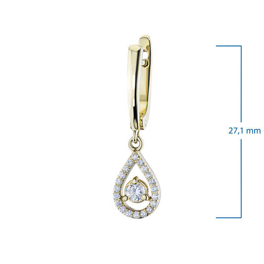 14K Yellow Gold Earrings with 42 Round-Cut Lab-Created Diamonds 1.159 - Which Mark