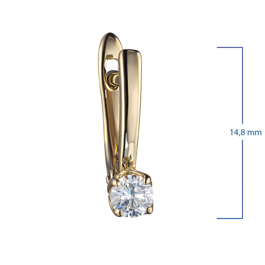 14K Yellow Gold Earrings with 2 Round-Cut Lab-Created Diamonds 0.65 - Which Mark