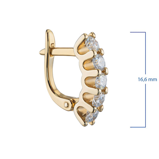 14K Yellow Gold Earrings with 10 Round-Cut Lab-Created Diamonds 1.148 - Which Mark