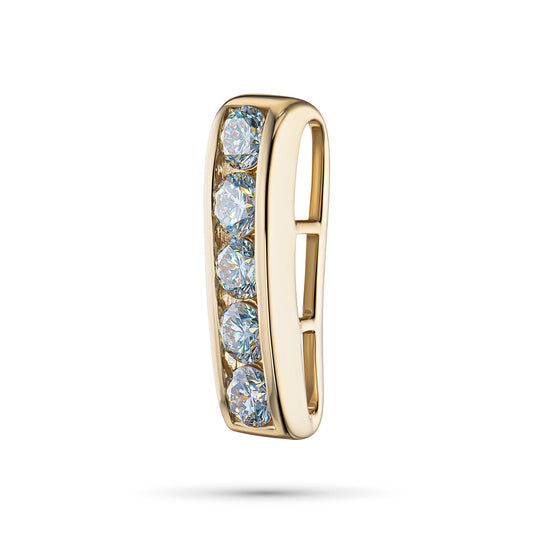 Yellow Gold Pendant with 5 Round-Cut Lab-Created Diamonds 0.646 CT.TW - Which Mark