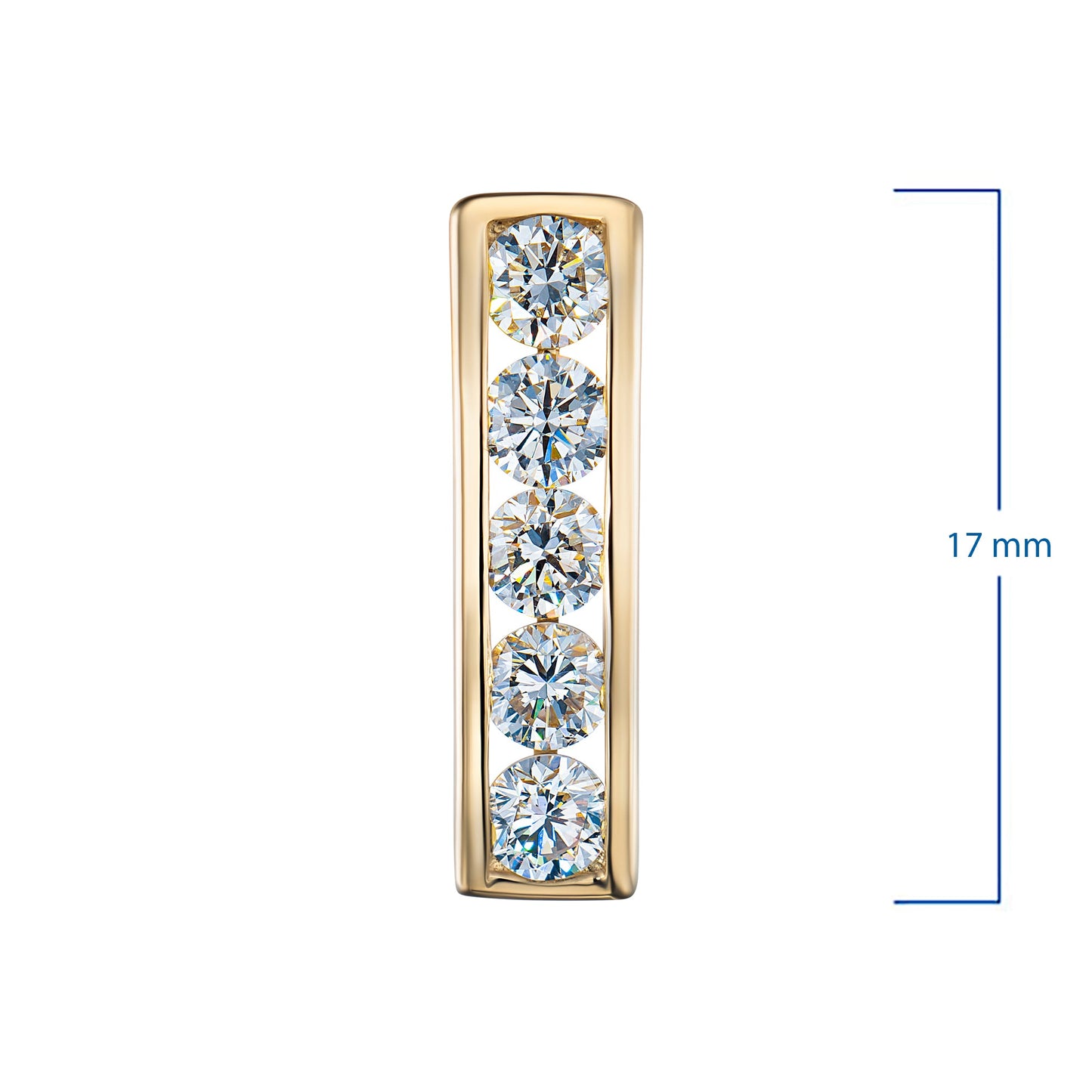 Yellow Gold Pendant with 5 Round-Cut Lab-Created Diamonds 0.646 CT.TW - Which Mark
