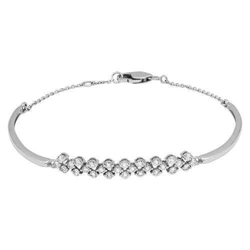 14K White Gold Bracelet with 28 Round-Cut Lab-Created Diamonds 0.571 - Which Mark