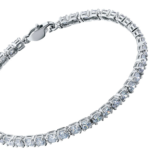 14K White Gold Bracelet with 38 Round-Cut Lab-Created Diamonds 5.27 - Which Mark