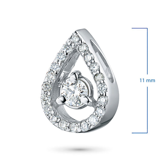 14K White Gold Pendant with 21 Round-Cut Lab-Created Diamonds 0.33 - Which Mark