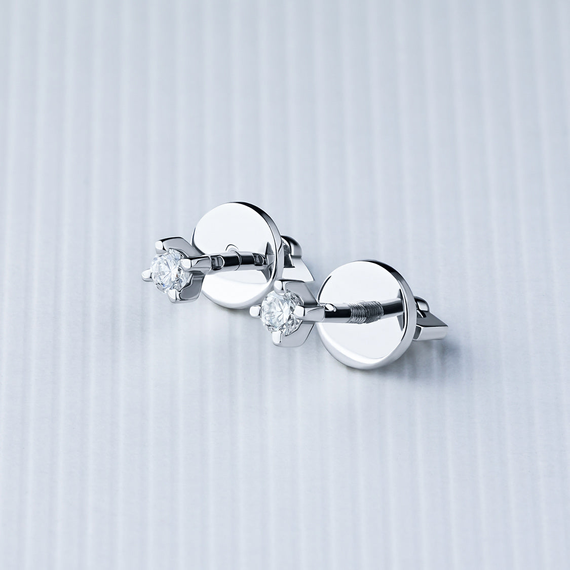 14K White Gold Earring Studs with 2 Princess-Cut Lab-Created Diamonds - Which Mark