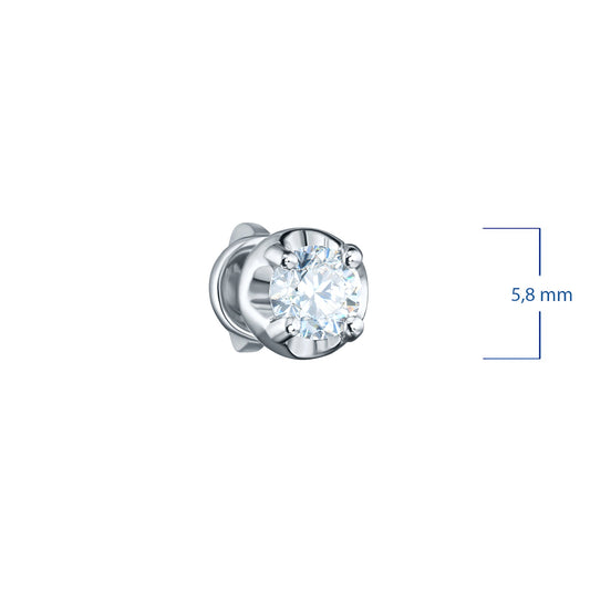 14K White Gold Earring Studs with 2 Round-Cut Lab-Created Diamonds - Which Mark