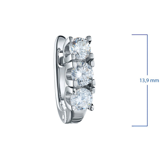 14K White Gold Earrings with 6 Round-Cut Lab-Created Diamonds 1.533 - Which Mark