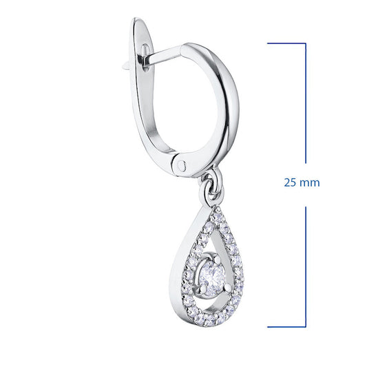 14K White Gold Earrings with 42 Round-Cut Lab-Created Diamonds 1.22 - Which Mark