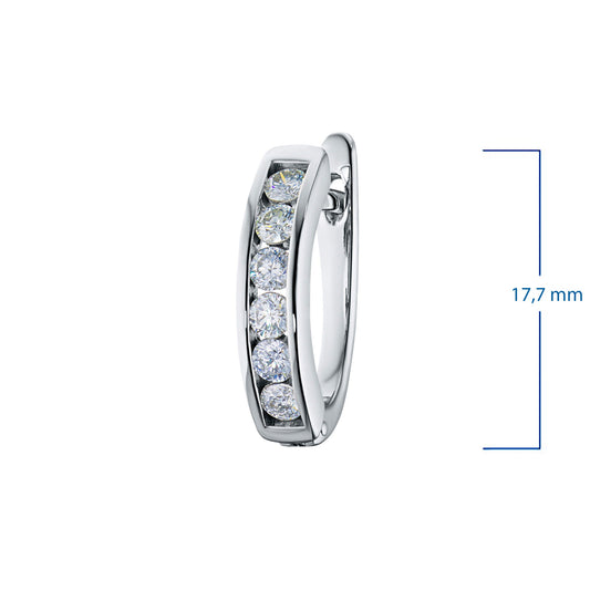 14K White Gold Earrings with 12 Round-Cut Lab-Created Diamonds 0.908 - Which Mark