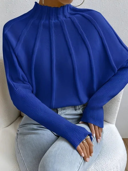 Solid Color Loose Spider Mesh Casual Short Sweater Women - Which Mark