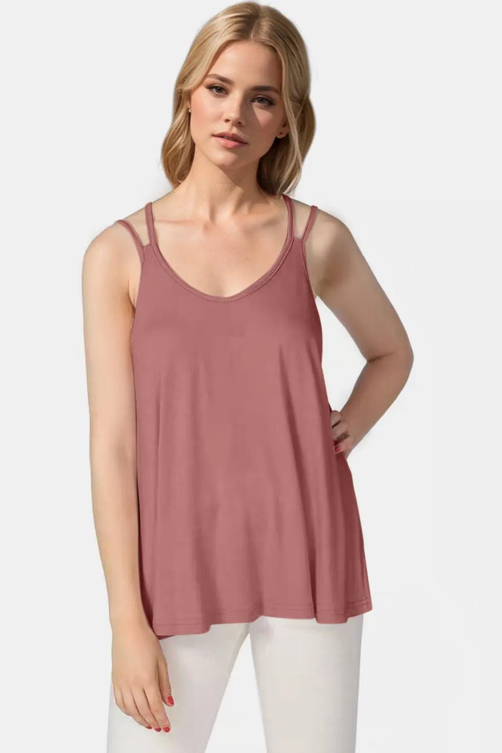 Basic Bae Bamboo Scoop Neck Double Spaghetti Straps Cami - Which Mark