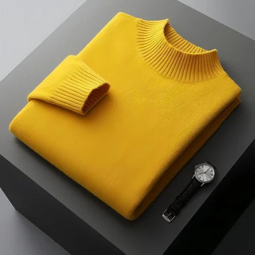 Mock Neck Sweater Men's Pure Wool - Which Mark