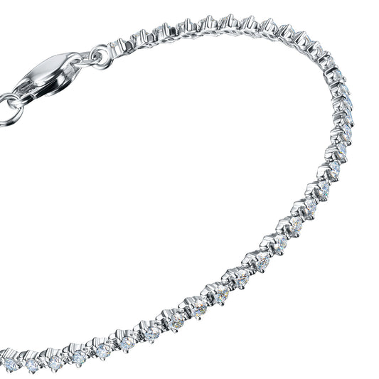 14K White Gold Bracelet with 58 Round-Cut Lab-Created Diamonds 2.022 - Which Mark