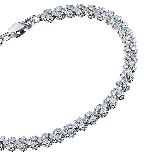 14K White Gold Bracelet with 124 Round-Cut Lab-Created Diamonds 4.337 - Which Mark