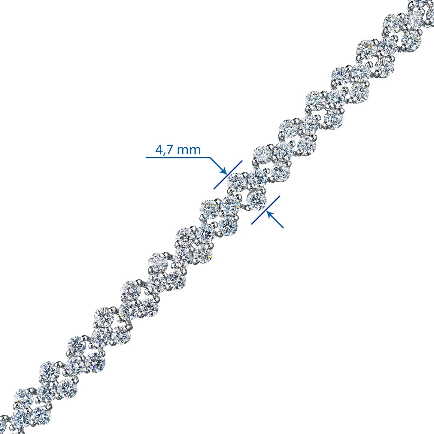 14K White Gold Bracelet with 124 Round-Cut Lab-Created Diamonds 4.337 - Which Mark