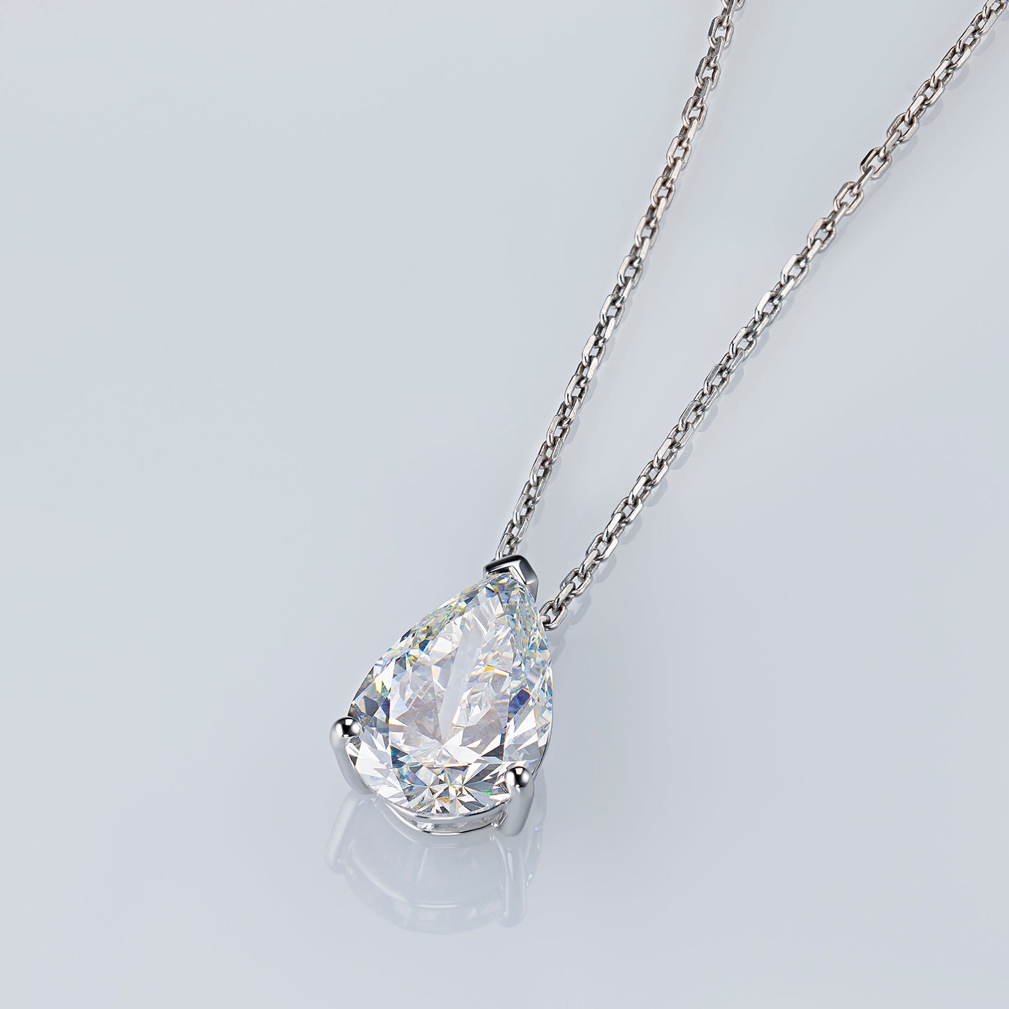 14K White Gold Pendant with 1 Pear-Cut Lab-Created Diamond 1.08 CT.TW - Which Mark