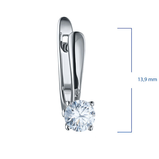 14K White Gold Earrings with 2 Round-Cut Lab-Created Diamonds 0.867 - Which Mark