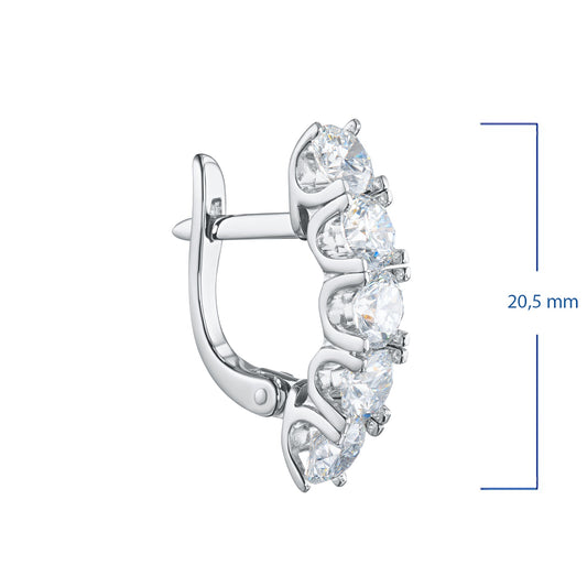14K White Gold Earrings with 10 Round-Cut Lab-Created Diamonds 1.255 - Which Mark