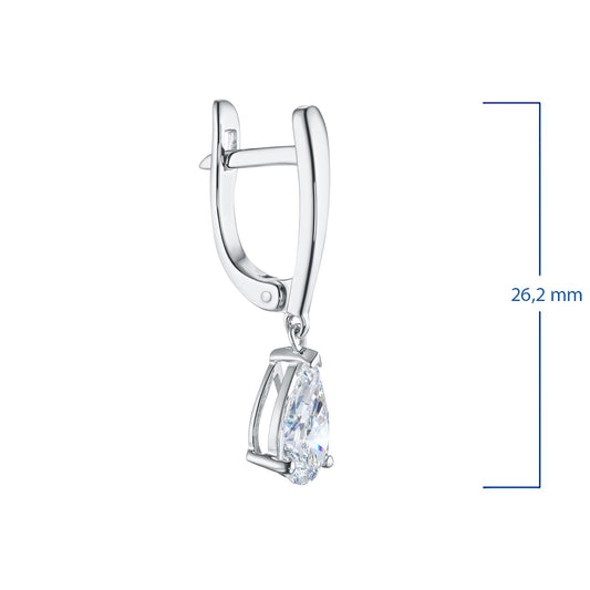 14K White Gold Earrings with 2 Pear-Cut Lab-Created Diamonds 2.05 - Which Mark