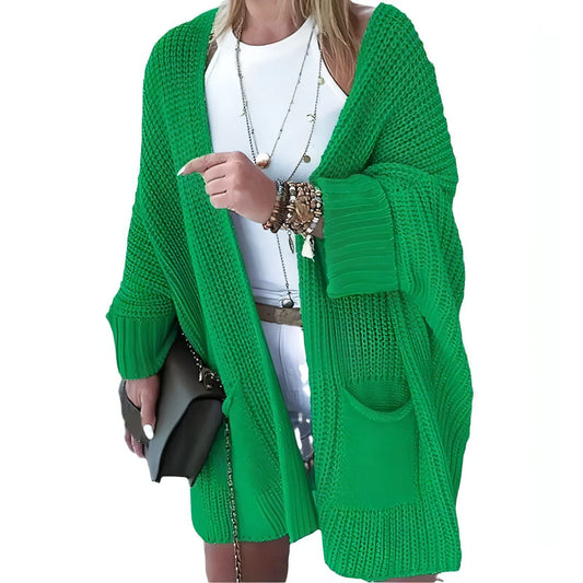 New Solid Color Loose Knitted Sweater Mid-length Coat - Which Mark