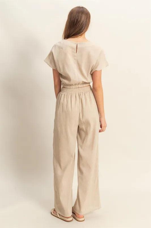 HYFVE Round Neck Short Sleeve Top and Pants Set - Which Mark