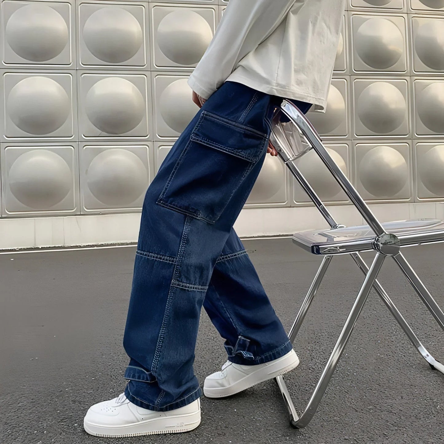 UrbanEase™ Men Wide Leg Jeans Hip Hop Casual - Which Mark