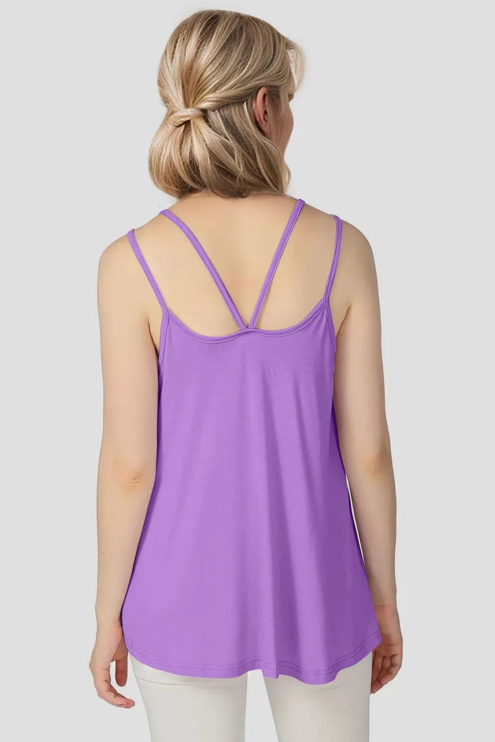 Basic Bae Bamboo Scoop Neck Double Spaghetti Straps Cami - Which Mark
