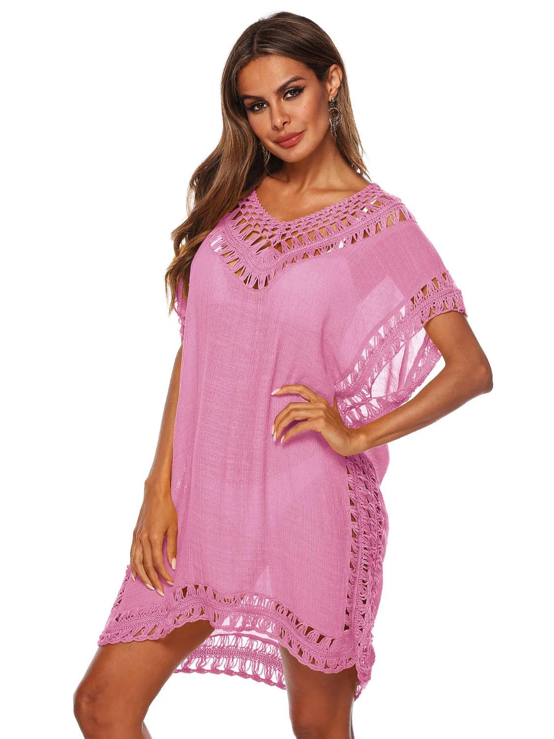 Bohemian Crochet Trim Beach Cover Up Dress - Which Mark