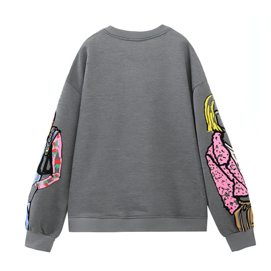 Lazy Style Top Girls' Printed Sweater - Which Mark