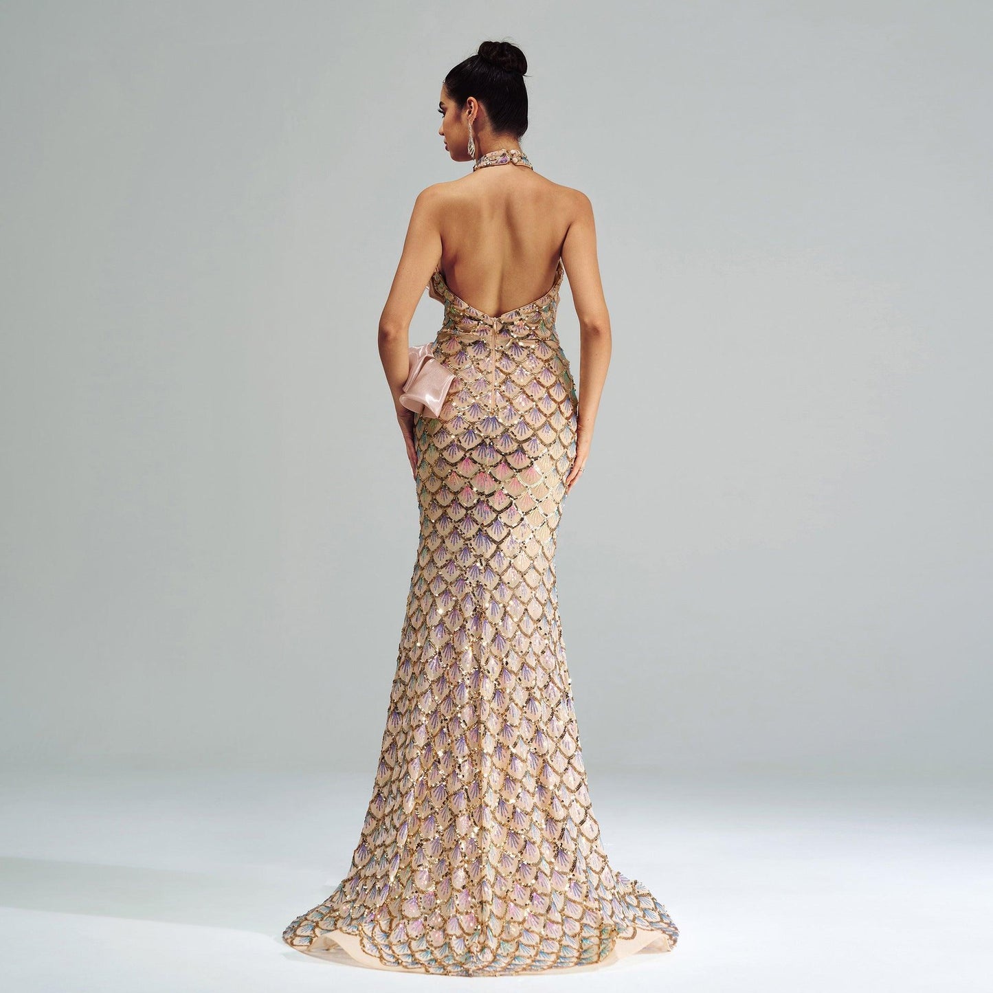 “Champagne Glam” Halter Mermaid Dress – Luxury for Elite Occasions - Which Mark