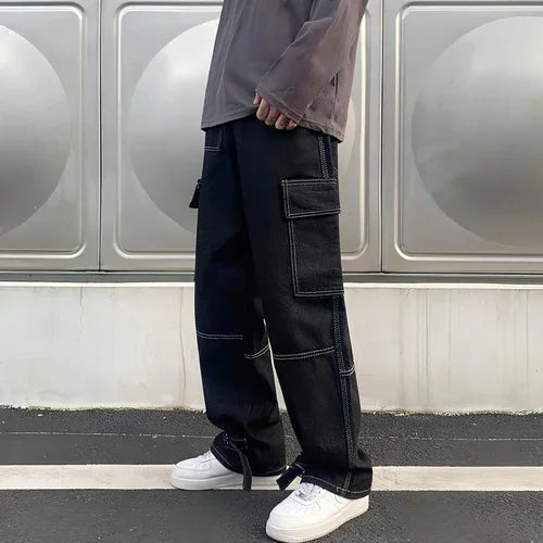 UrbanEase™ Men Wide Leg Jeans Hip Hop Casual - Which Mark