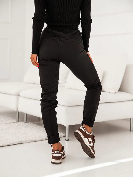 Women's sweatpants with stitching, black FI732 - Which Mark