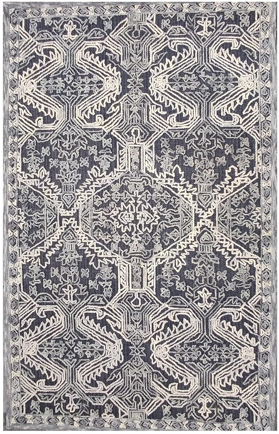 Modern Trace Collection Carpet Rectangular Shape Multicolor Wool Area - Which Mark