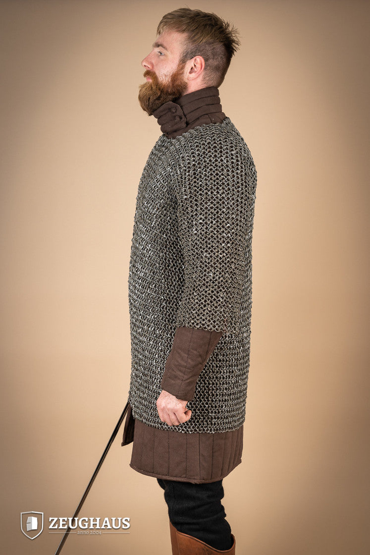 Chainmail Haubergeon Roundring Riveted 10mm Steel Oiled - Which Mark