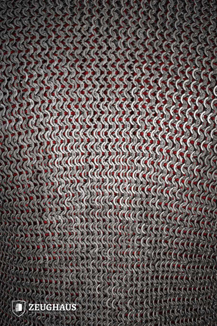 Chainmail Haubergeon Flatring Wedge Riveted 9mm Steel Oiled - Which Mark