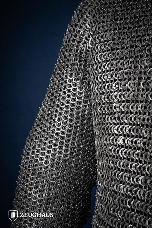 Chainmail Hauberk Flatring Riveted 9mm Steel Oiled - Which Mark