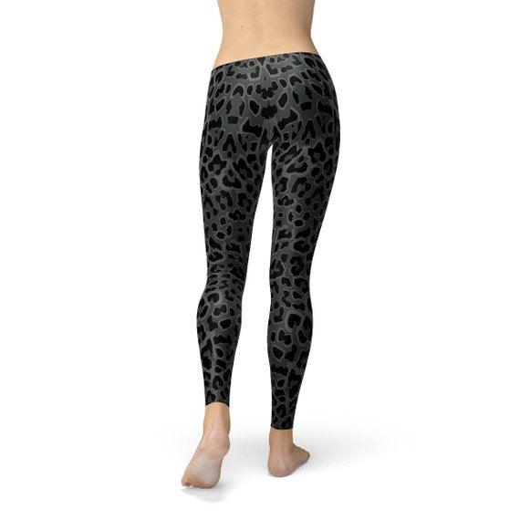 Womens Black Leopard Spots Leggings - Which Mark