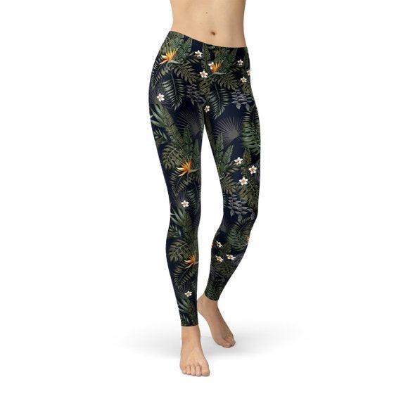 Womens Bird of Paradise Black Leggings - Which Mark