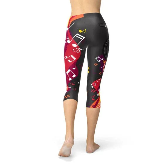 Guitar and Music Note Capri Leggings - Which Mark