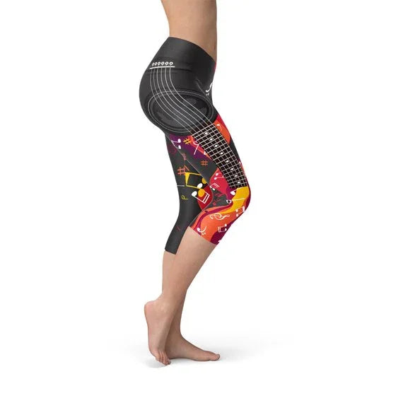 Guitar and Music Note Capri Leggings - Which Mark