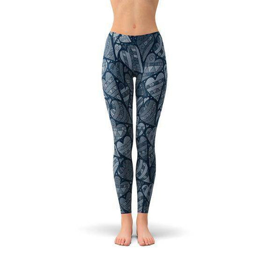 Blue Hearts on Heart Leggings - Which Mark