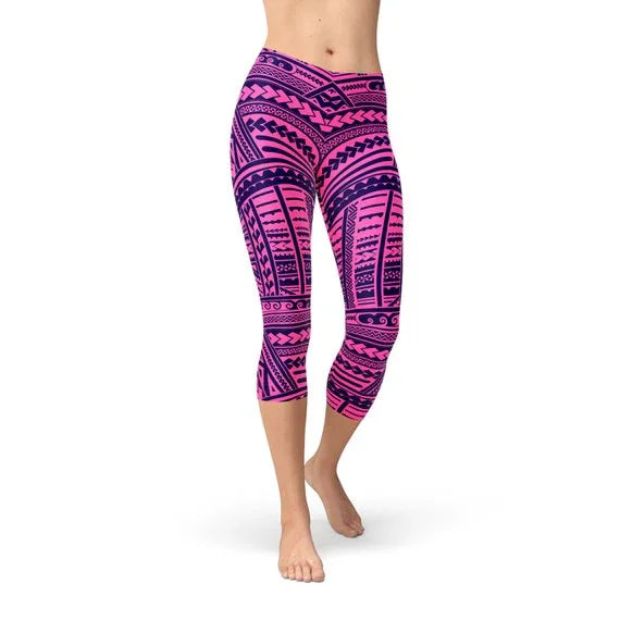 Purple Maori Capri Leggings - Which Mark