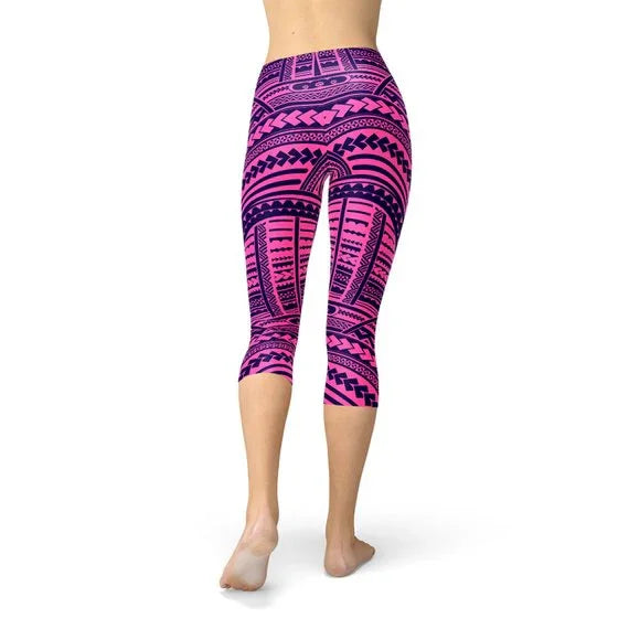 Purple Maori Capri Leggings - Which Mark
